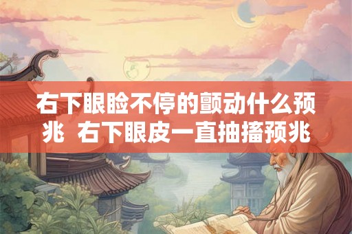 右下眼睑不停的颤动什么预兆  右下眼皮一直抽搐预兆