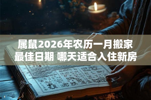 属鼠2026年农历一月搬家最佳日期 哪天适合入住新房 属鼠2026年农历一月搬家最佳日期 哪天适合入住新房