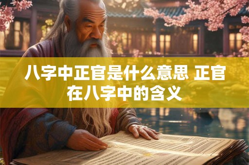 八字中正官是什么意思 正官在八字中的含义