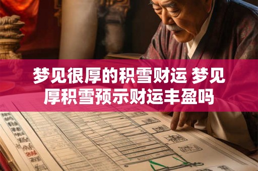 梦见很厚的积雪财运 梦见厚积雪预示财运丰盈吗