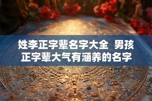姓李正字辈名字大全 男孩正字辈大气有涵养的名字 姓李正字辈名字大全 男孩正字辈大气有涵养的名字