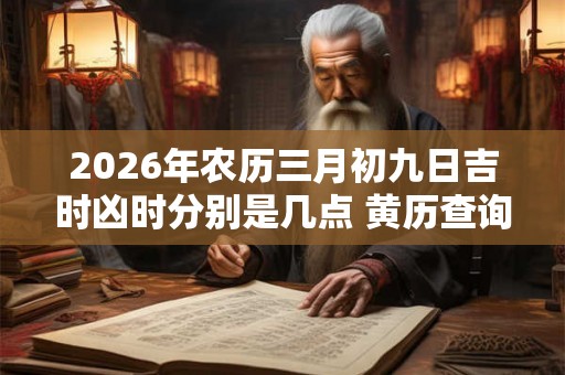 2026年农历三月初九日吉时凶时分别是几点 黄历查询 2026年农历三月初九日吉时凶时分别是几点 黄历查询