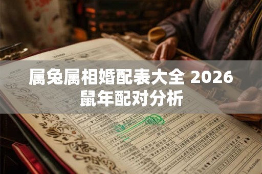 属兔属相婚配表大全 2026鼠年配对分析