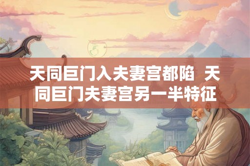 天同巨门入夫妻宫都陷  天同巨门夫妻宫另一半特征