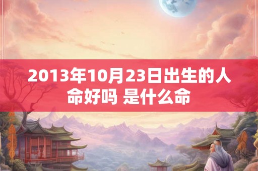 2013年10月23日出生的人命好吗 是什么命
