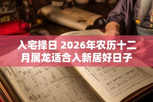 入宅择日 2026年农历十二月属龙适合入新居好日子