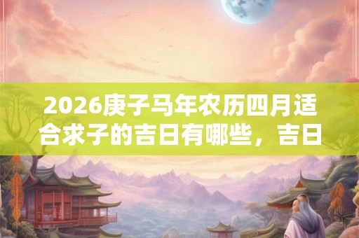 2026庚子马年农历四月适合求子的吉日有哪些,吉日一览! 2026庚子马年农历四月适合求子的吉日有哪些,吉日一览!