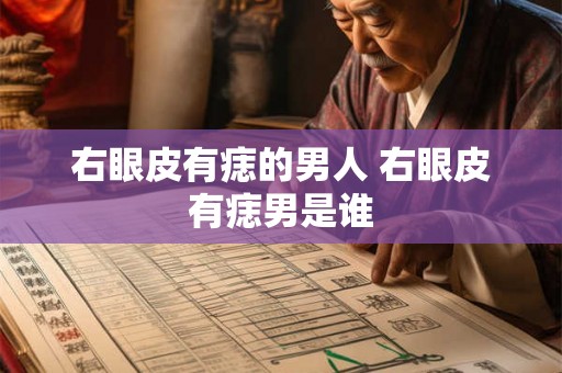 右眼皮有痣的男人 右眼皮有痣男是谁