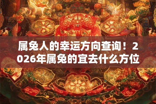 属兔人的幸运方向查询！2026年属兔的宜去什么方位发财