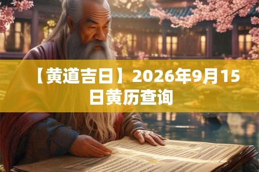 【黄道吉日】2026年9月15日黄历查询