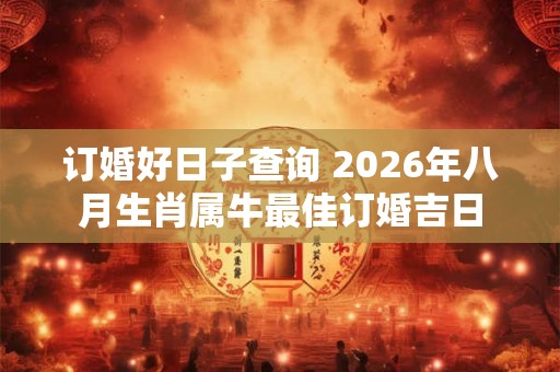 订婚好日子查询 2026年八月生肖属牛最佳订婚吉日 订婚好日子查询 2026年八月生肖属牛最佳订婚吉日