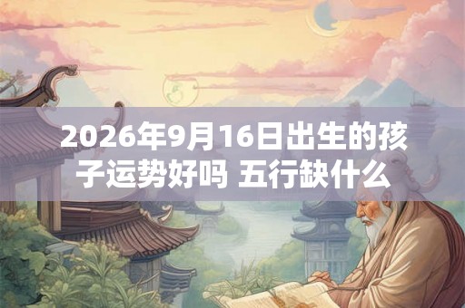 2026年9月16日出生的孩子运势好吗 五行缺什么
