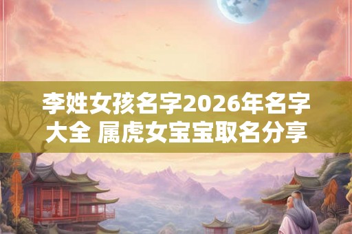李姓女孩名字2026年名字大全 属虎女宝宝取名分享 李姓女孩名字2026年名字大全 属虎女宝宝取名分享