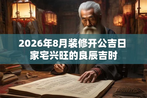 2026年8月装修开公吉日 家宅兴旺的良辰吉时