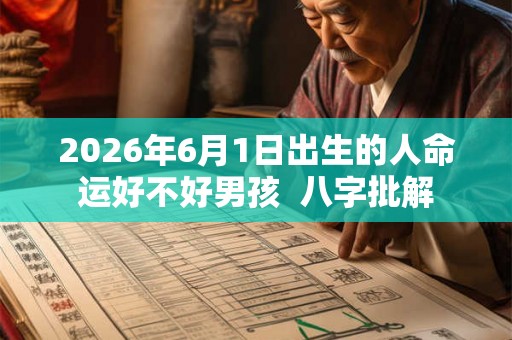 2026年6月1日出生的人命运好不好男孩  八字批解