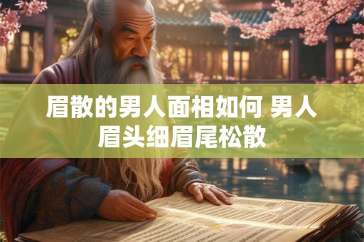 眉散的男人面相如何 男人眉头细眉尾松散