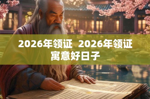 2026年领证  2026年领证寓意好日子