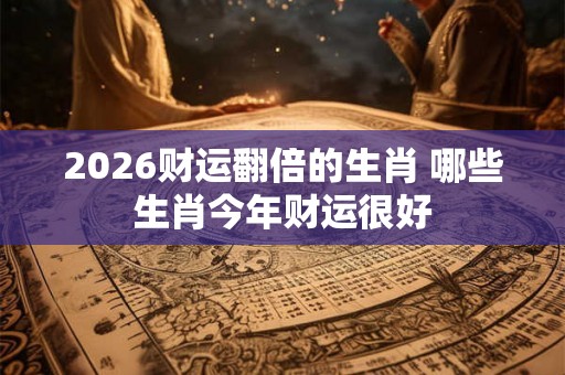 2026财运翻倍的生肖 哪些生肖今年财运很好