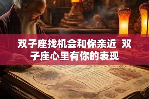 双子座找机会和你亲近  双子座心里有你的表现