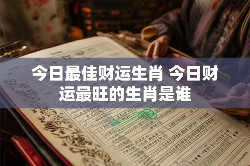 今日最佳财运生肖 今日财运最旺的生肖是谁