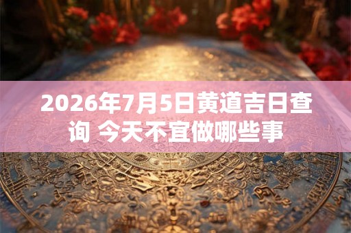 2026年7月5日黄道吉日查询 今天不宜做哪些事 2026年7月5日黄道吉日查询 今天不宜做哪些事