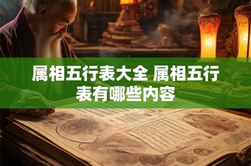 属相五行表大全 属相五行表有哪些内容