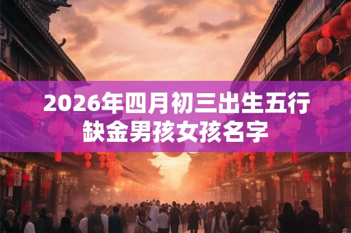 2026年四月初三出生五行缺金男孩女孩名字