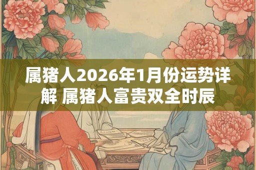 属猪人2026年1月份运势详解 属猪人富贵双全时辰
