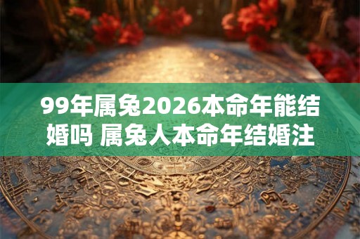 99年属兔2026本命年能结婚吗 属兔人本命年结婚注意事项 99年属兔2026本命年能结婚吗 属兔人本命年结婚注意事项