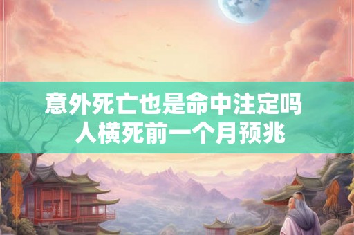 意外死亡也是命中注定吗  人横死前一个月预兆