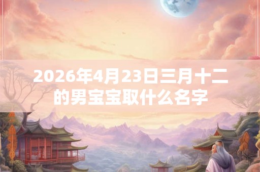 2026年4月23日三月十二的男宝宝取什么名字 2026年4月23日三月十二的男宝宝取什么名字