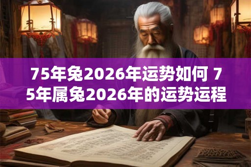75年兔2026年运势如何 75年属兔2026年的运势运程