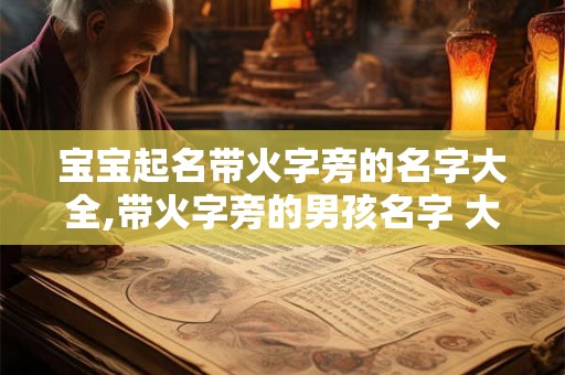 宝宝起名带火字旁的名字大全,带火字旁的男孩名字 大全