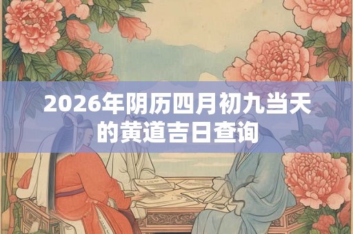 2026年阴历四月初九当天的黄道吉日查询