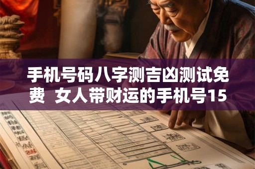 手机号码八字测吉凶测试免费  女人带财运的手机号158