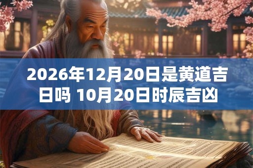 2026年12月20日是黄道吉日吗 10月20日时辰吉凶