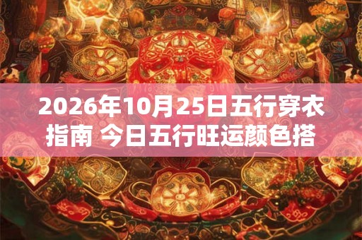 2026年10月25日五行穿衣指南 今日五行旺运颜色搭配