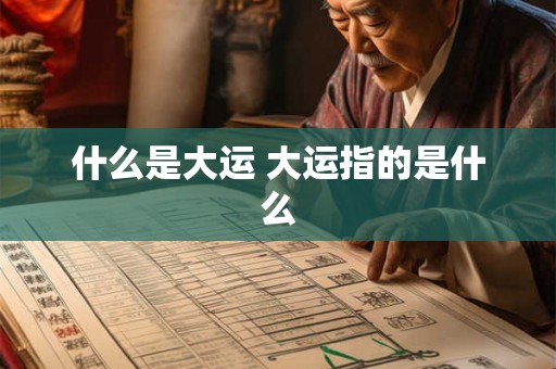 什么是大运 大运指的是什么