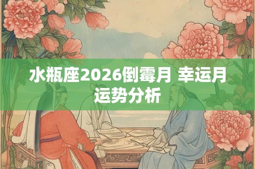 水瓶座2026倒霉月 幸运月运势分析