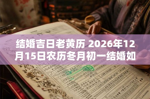 结婚吉日老黄历 2026年12月15日农历冬月初一结婚如何