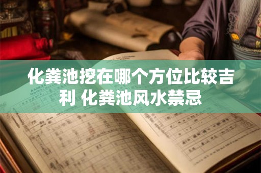 化粪池挖在哪个方位比较吉利 化粪池风水禁忌