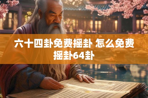 六十四卦免费摇卦 怎么免费摇卦64卦 六十四卦免费摇卦 怎么免费摇卦64卦