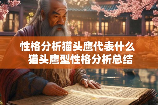 性格分析猫头鹰代表什么  猫头鹰型性格分析总结