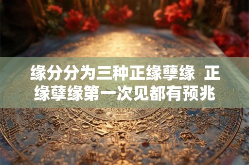 缘分分为三种正缘孽缘 正缘孽缘第一次见都有预兆 缘分分为三种正缘孽缘 正缘孽缘第一次见都有预兆