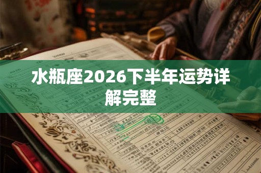 水瓶座2026下半年运势详解完整
