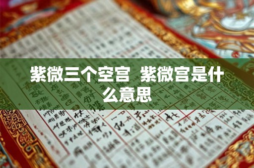 紫微三个空宫  紫微宫是什么意思