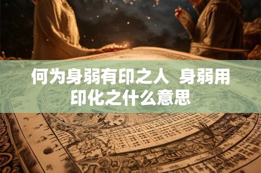 何为身弱有印之人  身弱用印化之什么意思