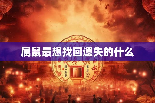 属鼠最想找回遗失的什么 属鼠最想找回遗失的什么