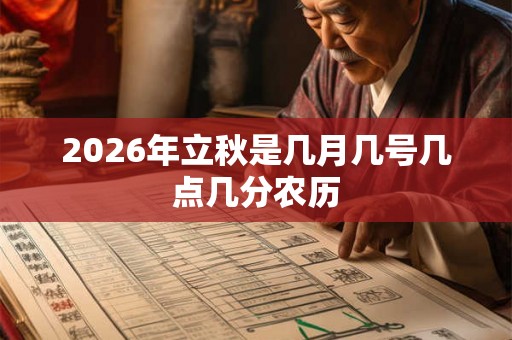 2026年立秋是几月几号几点几分农历