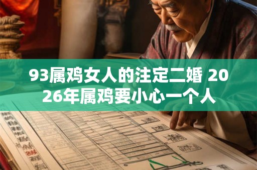 93属鸡女人的注定二婚 2026年属鸡要小心一个人